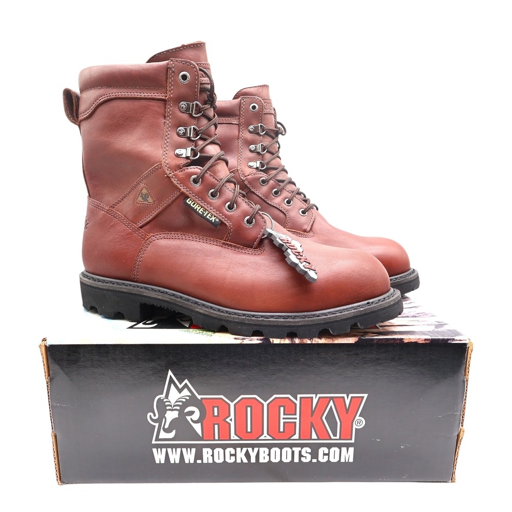 Rocky 6224 Steel Toe Ranger Work Boots Mens 12M Brown Leather Gore-Tex New
